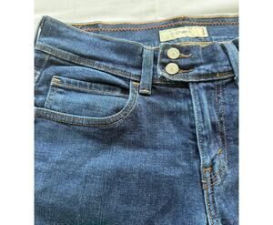 Levi's 515 Cropped Dark Wash Capri Jeans 8  Flap Pocket Y2K McBling Indie Sleaze